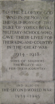 War Memorial inscription